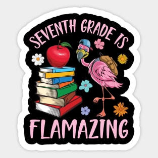 Flamingo Student Back To School Seventh Grade Is Flamazing Sticker
